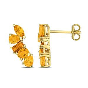 1.44 Carat (ctw) Citrine Dangle Earrings in Yellow Sterling Silver